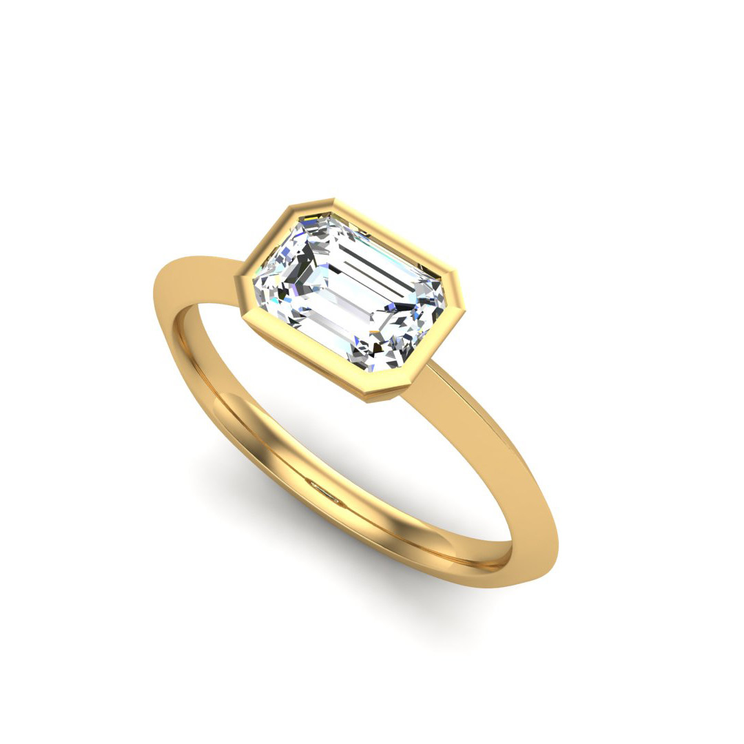 Arya Bezel East West Solitaire Engagement Ring